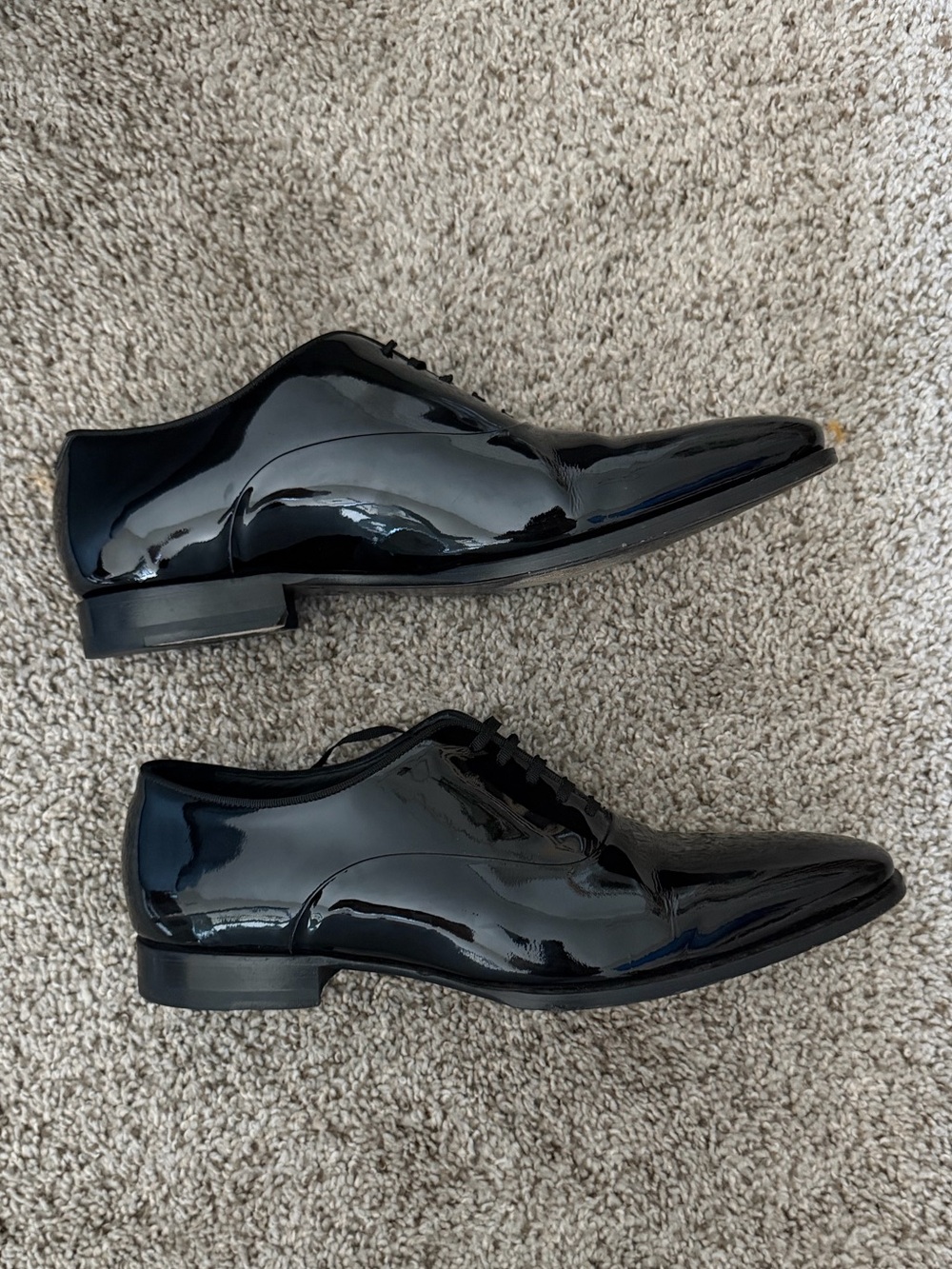 SUITSUPPLY Black Tuxedo Oxford Shoes Patent Leather Size 9.5 US / EU 42.5 - Picture 6 of 8